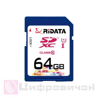 ����� ���'�� RiDATA SDXC 64GB Class 10 UHS-I