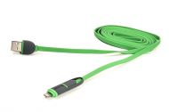 ������ PowerPlant Quick Charge 2A 2-�-1 flat USB 2.0 AM  Lightning/Micro 2�green