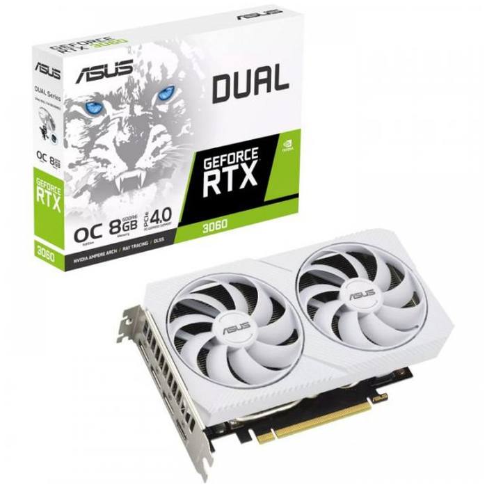 ³�������� ASUS GeForce RTX3060 8Gb DUAL OC WHITE (DUAL-RTX3060-O8G-WHITE)