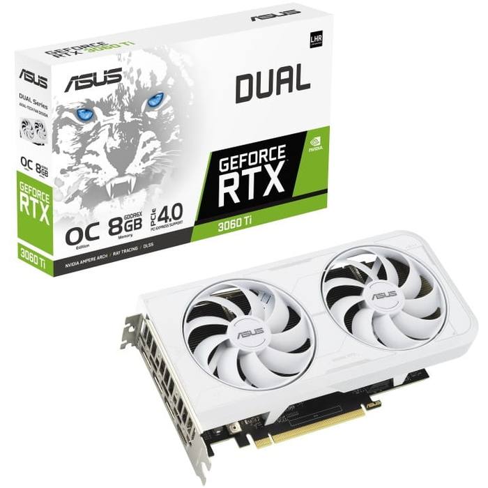 ³�������� ASUS GeForce RTX3060Ti 8Gb DUAL OC GDDR6X WHITE (DUAL-RTX3060TI-O8GD6X-WHITE)