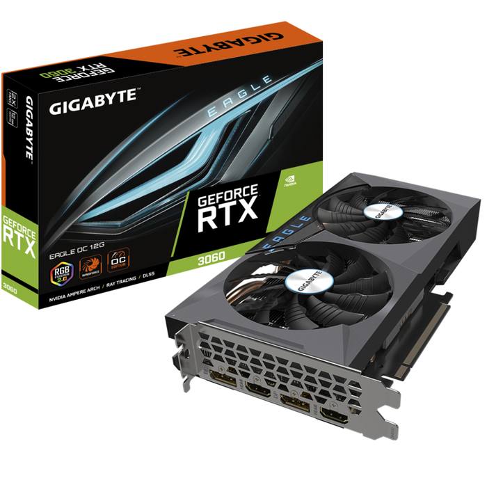 ³�������� GIGABYTE GeForce RTX3060 12Gb EAGLE OC 2.0 LHR (GV-N3060EAGLE OC-12GD 2.0)