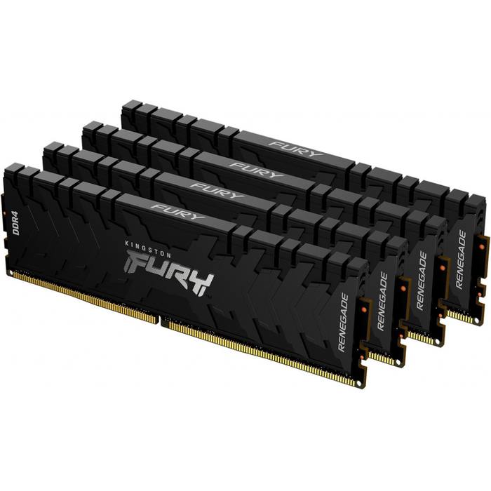 ������ ���`�� ��� ����`����� DDR4 128GB (4x32GB) 3600 MHz Renegade Black Kingston Fury (ex.HyperX) (KF436C18RBK4/128)