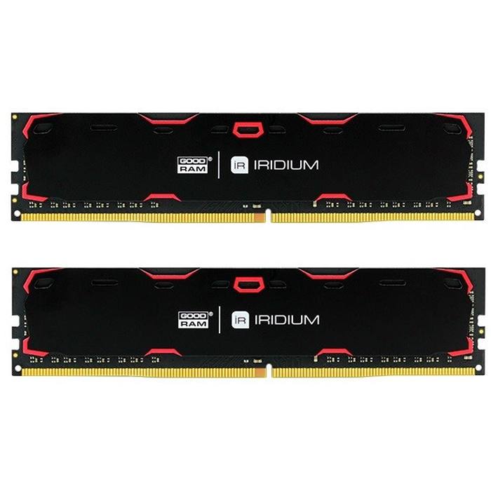 ������ ���`�� ��� ����`����� DDR4 16GB (2x8GB) 2400 MHz Iridium Black Goodram (IR-2400D464L15S/16GDC)