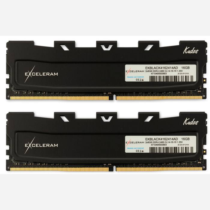 ������ ���`�� ��� ����`����� DDR4 16GB (2x8GB) 3200 MHz Kudos Black eXceleram (EKBLACK4163216AD)