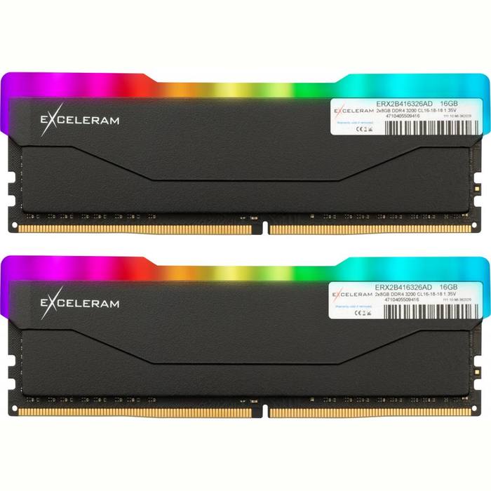 ������ ���`�� ��� ����`����� DDR4 16GB (2x8GB) 3200 MHz RGB X2 Series Black eXceleram (ERX2B416326AD)