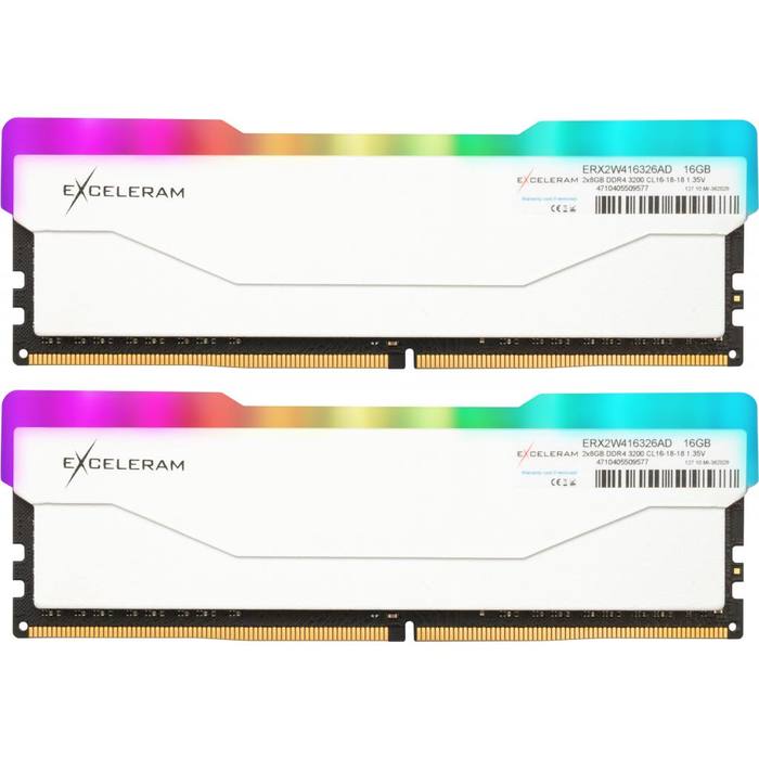 ������ ���`�� ��� ����`����� DDR4 16GB (2x8GB) 3200 MHz RGB X2 Series White eXceleram (ERX2W416326AD)