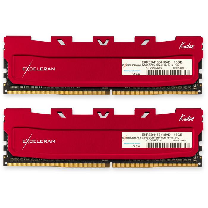 ������ ���`�� ��� ����`����� DDR4 16GB (2x8GB) 3466 MHz Kudos Red eXceleram (EKRED4163418AD)