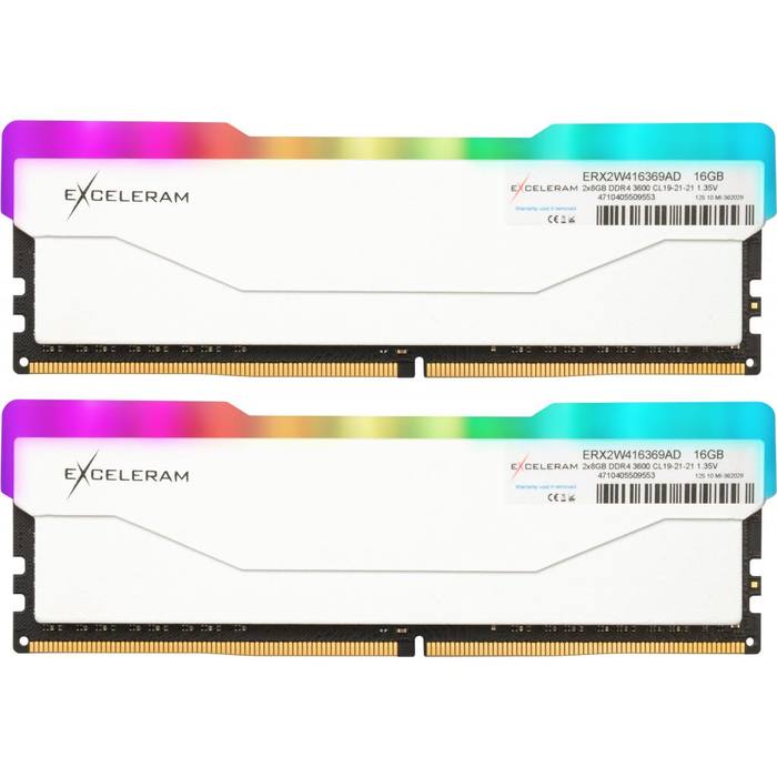 ������ ���`�� ��� ����`����� DDR4 16GB (2x8GB) 3600 MHz RGB X2 Series White eXceleram (ERX2W416369AD)