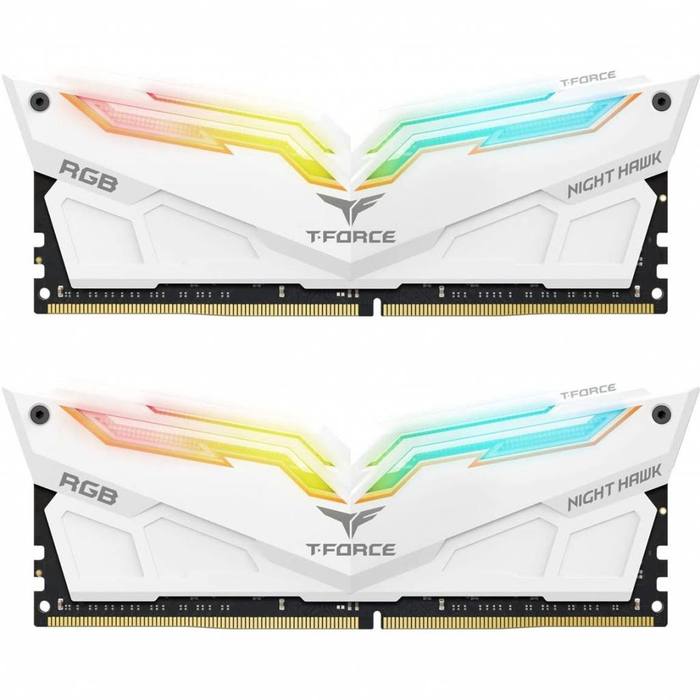������ ���`�� ��� ����`����� DDR4 16GB (2x8GB) 3600 MHz T-Force Night Hawk White RGB Team (TF2D416G3600HC18EDC01)