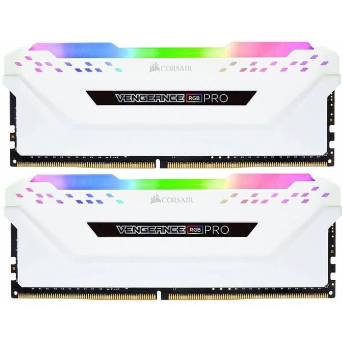 ������ ���`�� ��� ����`����� DDR4 16GB (2x8GB) 3600 MHz Vengeance RGB Pro White Corsair (CMW16GX4M2D3600C18W)