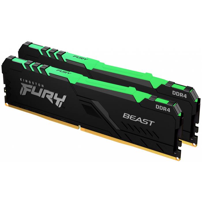 ������ ���`�� ��� ����`����� DDR4 32GB (2x16GB) 3200 MHz Beast RGB Kingston Fury (ex.HyperX) (KF432C16BBAK2/32)