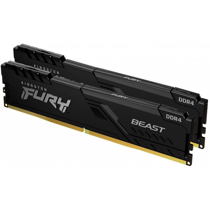 ������ ���`�� ��� ����`����� DDR4 32GB (2x16GB) 3200 MHz Fury Beast Black Kingston Fury (ex.HyperX) (KF432C16BBK2/32)