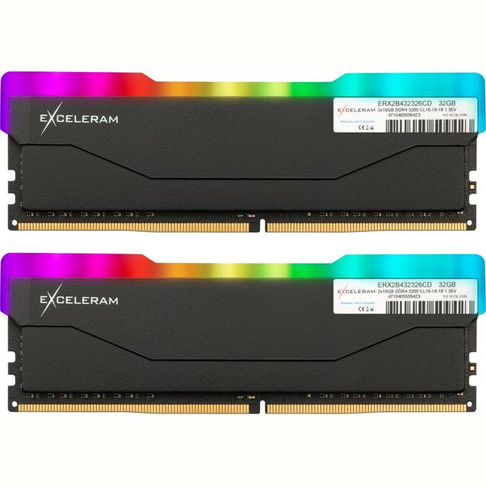 ������ ���`�� ��� ����`����� DDR4 32GB (2x16GB) 3200 MHz RGB X2 Series Black eXceleram (ERX2B432326CD)