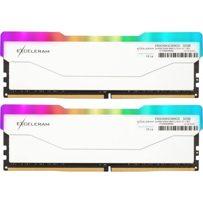 ������ ���`�� ��� ����`����� DDR4 32GB (2x16GB) 3600 MHz RGB X2 Series White eXceleram (ERX2W432369CD)