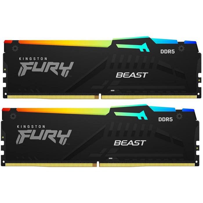 ������ ���`�� ��� ����`����� DDR5 16GB (2x8GB) 5600 MHz Beast RGB Kingston Fury (ex.HyperX) (KF556C40BBAK2-16)