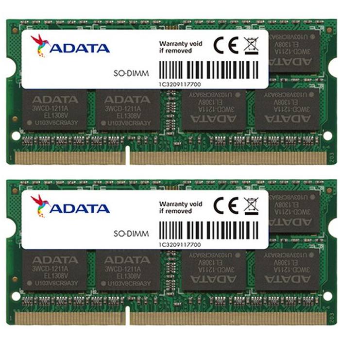 ������ ���`�� ��� �������� SoDIMM DDR3 16GB (2x8GB) 1333 MHz ADATA (AD3S1333W8G9-2)