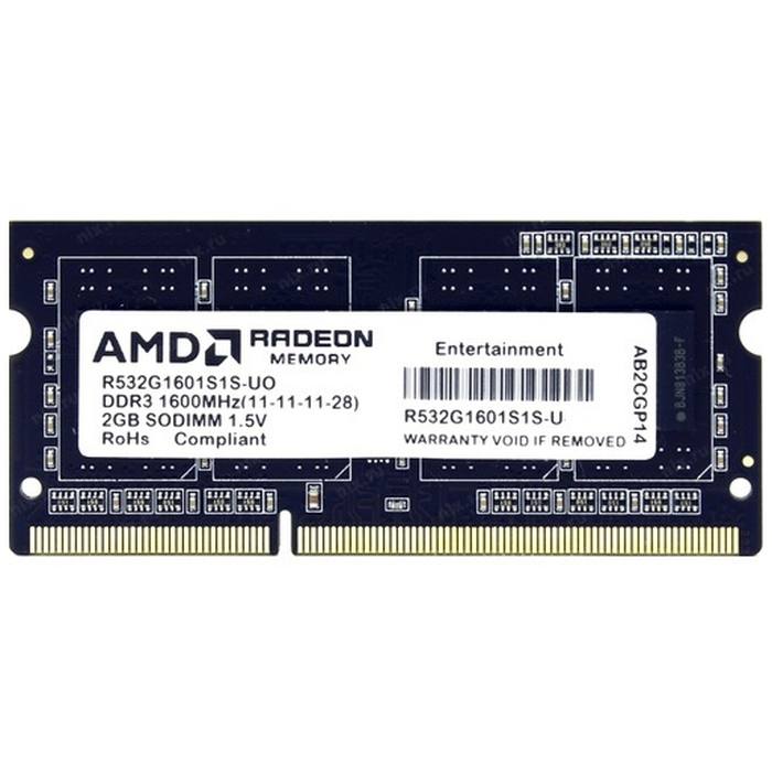 ������ ���`�� ��� �������� SoDIMM DDR3 2GB 1600 MHz AMD (R532G1601S1S-U)