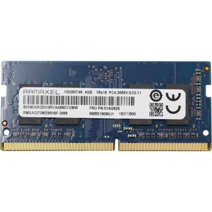 ������ ���`�� ��� �������� SoDIMM DDR4 4GB 2666 MHz Ramaxel (01AG829)