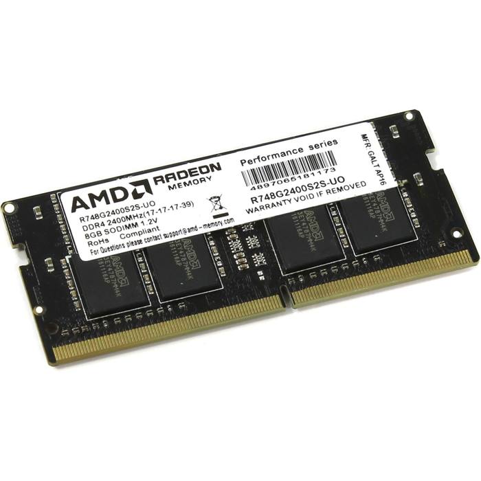 ������ ���`�� ��� �������� SoDIMM DDR4 8GB 2400 MHz Radeon AMD (R748G2400S2S-UO)