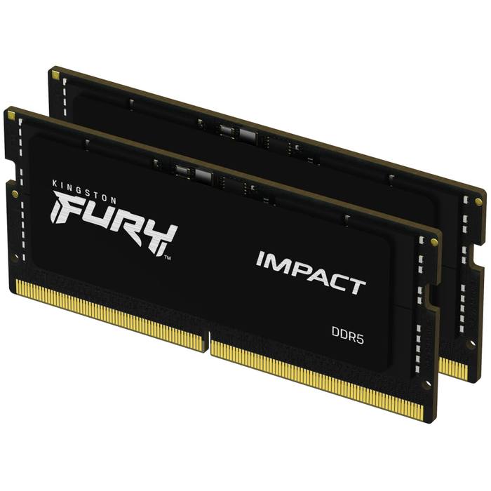 ������ ���`�� ��� �������� SoDIMM DDR5 16GB (2x8GB) 4800 MHz FURY Impact Kingston Fury (ex.HyperX) (KF548S38IBK2-16)