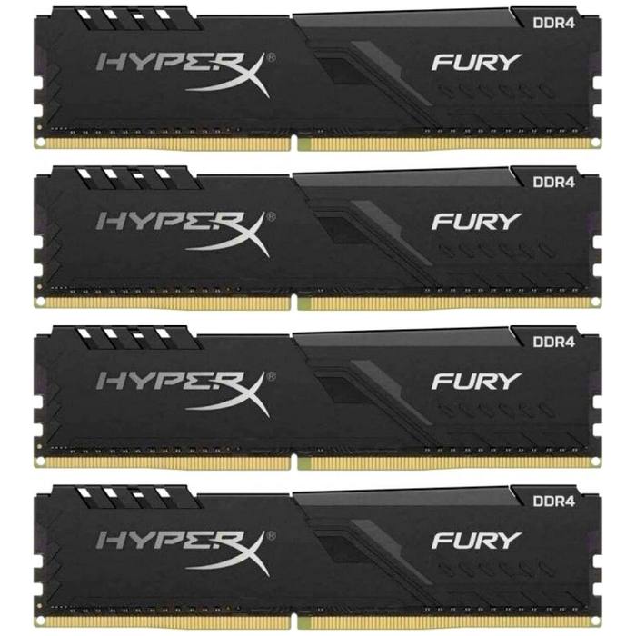 ������ ���`�� ��� ����`����� DDR4 128GB (4x32GB) 3466 MHz Fury Black Kingston Fury (ex.HyperX) (HX434C17FB3K4/128)