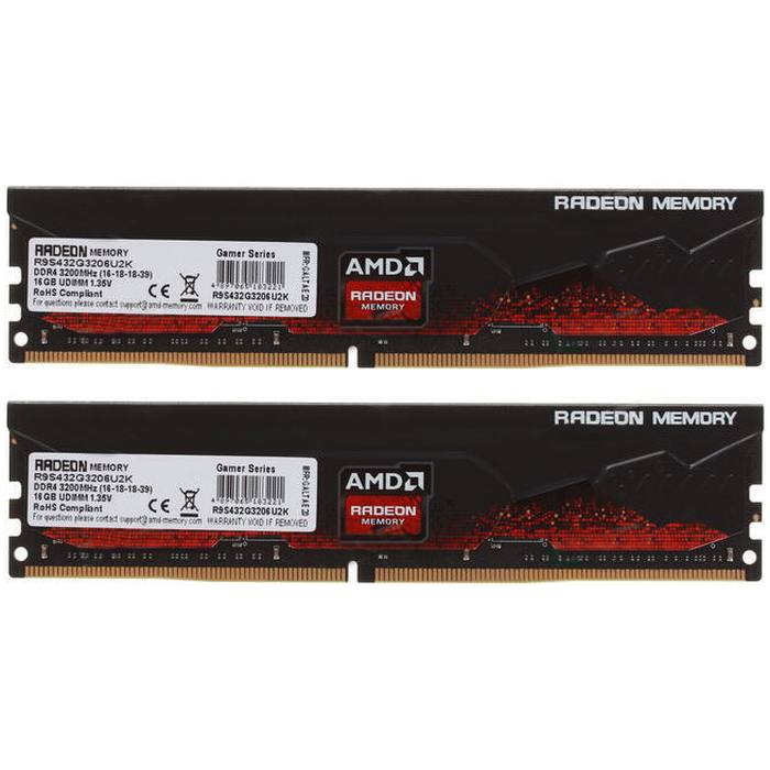������ ���`�� ��� ����`����� DDR4 32GB (2x16GB) 3200 MHz Radeon R9 AMD (R9S432G3206U2K)