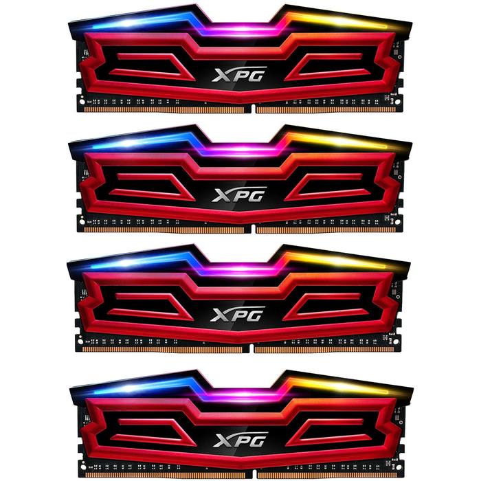 ������ ���`�� ��� ����`����� DDR4 32GB (4x8GB) 2400 MHz XPG Spectrix D40 Red ADATA (AX4U240038G16-QRS)