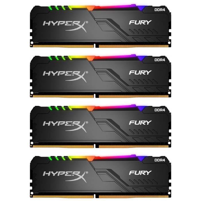 ������ ���`�� ��� ����`����� DDR4 32GB (4x8GB) 3600 MHz HyperX Fury RGB Kingston Fury (ex.HyperX) (HX436C17FB3AK4/32)