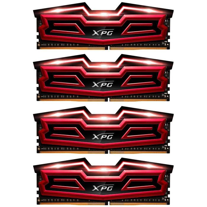 ������ ���`�� ��� ����`����� DDR4 64GB (4x16GB) 3000 MHz XPG Dazzle-HS Red ADATA (AX4U3000316G16-QRD)