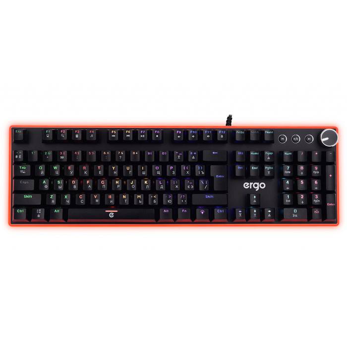 ��������� Ergo KB-955 Blue Switch RGB USB Black (KB-955)