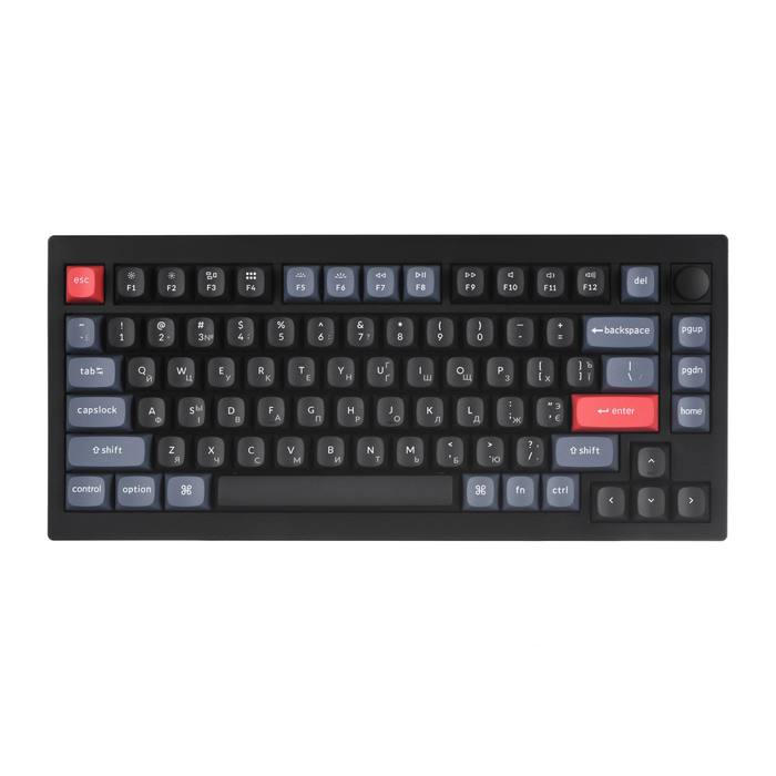 ��������� Keychron V1 84 Key QMK Gateron G PRO Blue Hot-Swap RGB Knob Carbon Black (V1D2_KEYCHRON)