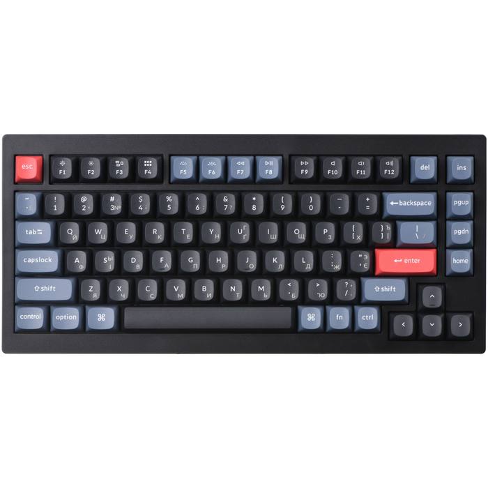 ��������� Keychron V1 84 Key QMK Gateron G PRO Brown Hot-Swap RGB Carbon Black (V1B3_KEYCHRON)