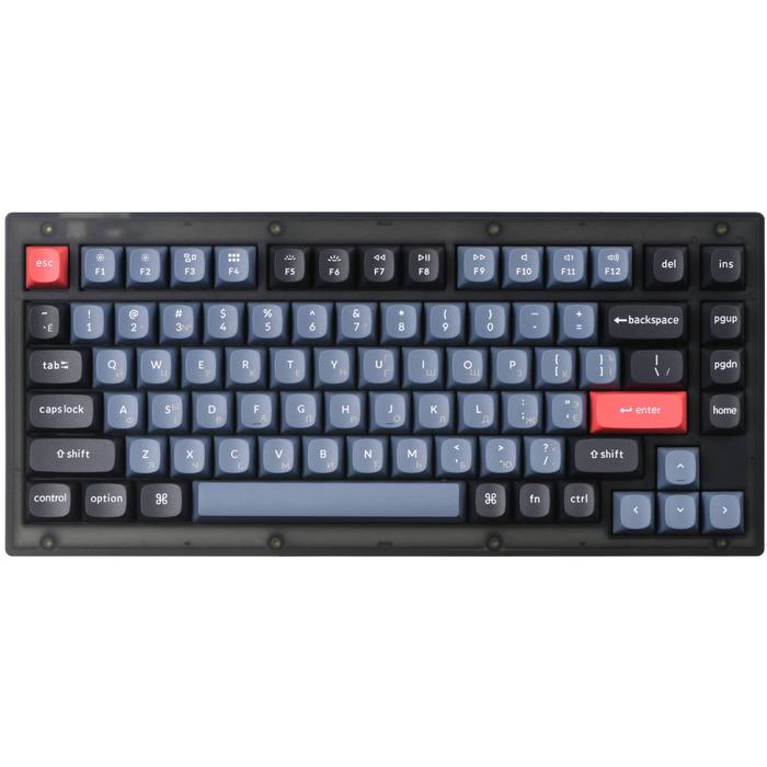 ��������� Keychron V1 84 Key QMK Gateron G PRO Brown Hot-Swap RGB Frosted Black (V1A3_KEYCHRON)