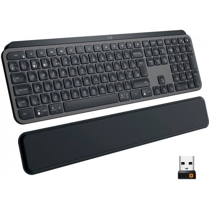 ��������� Logitech MX Keys Plus Advanced Wireless Illuminated with Palm Rest UA Graphit (920-009416)