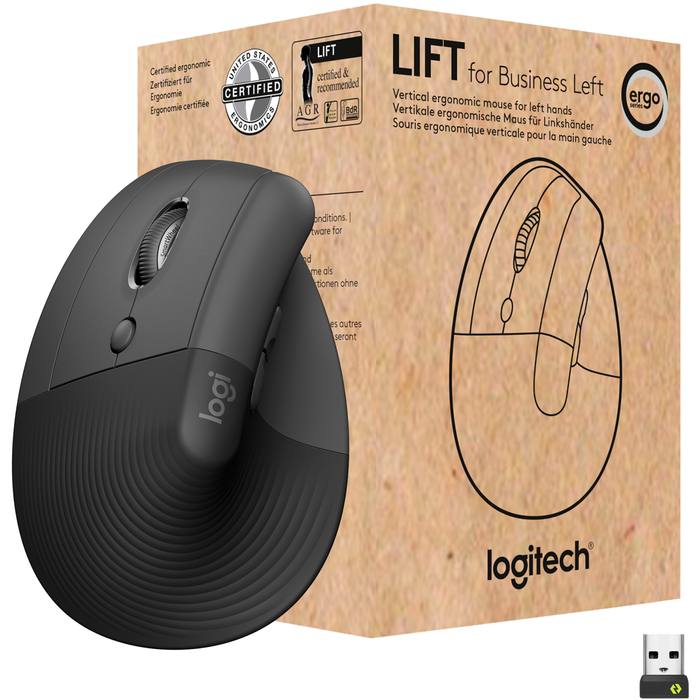 ����� Logitech Lift Left Vertical Ergonomic Wireless/Bluetooth for Business Graphite (910-006495)