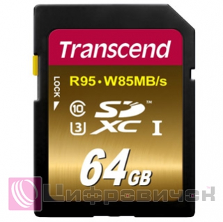 Transcend 64 Gb SDXC Class 10 UHS-I U3 4K